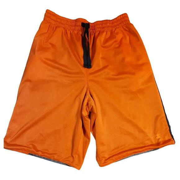 Starter Reversable Athletic Shorts S (28-30) Orange & Gray Polyester Men's Worko - Picture 2 of 9
